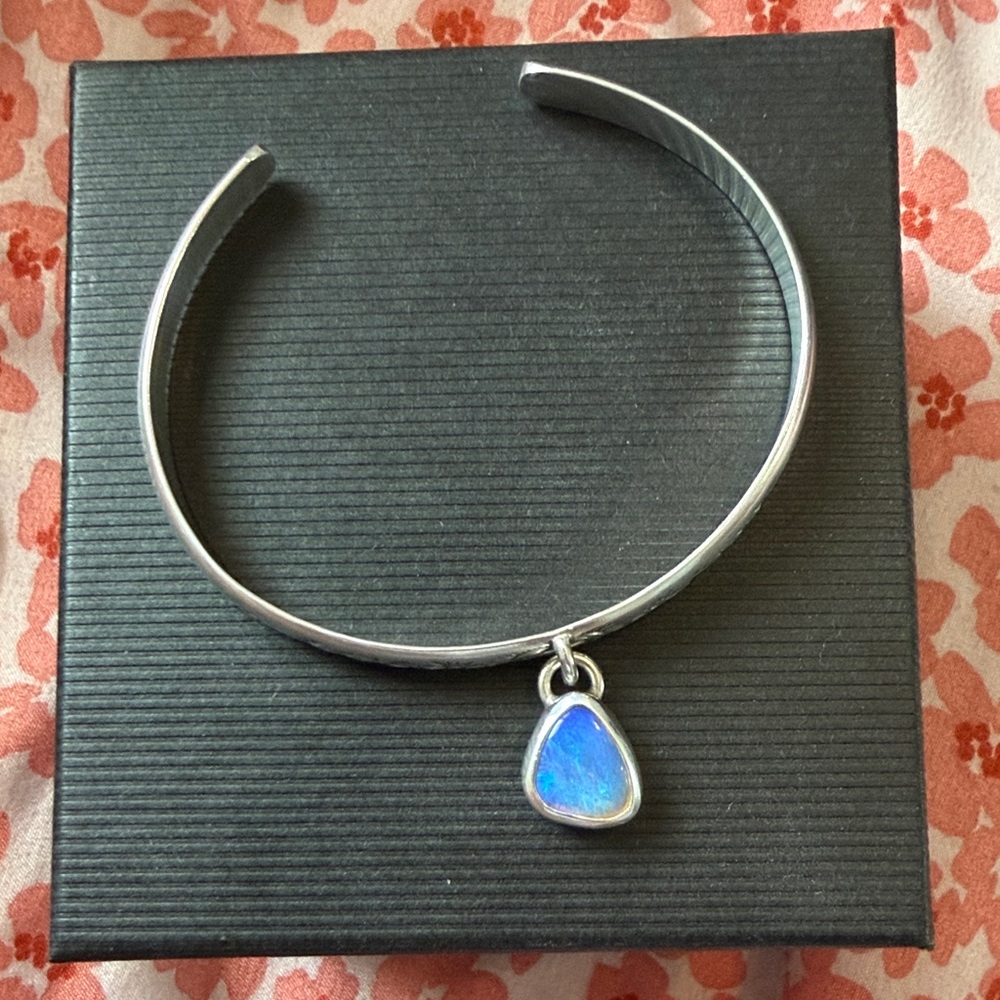 Silver Bracelet With Opal Charm - image 2